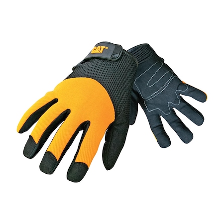 Caterpillar Cat Men's Indoor/Outdoor Padded Work Gloves Black/Yellow L 1 pair CAT012215L